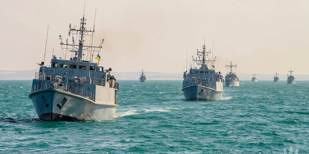 Позначка NEL-2 та логотип ВМС ЗС України на тлі морської фази навчань Sea Breeze 2026