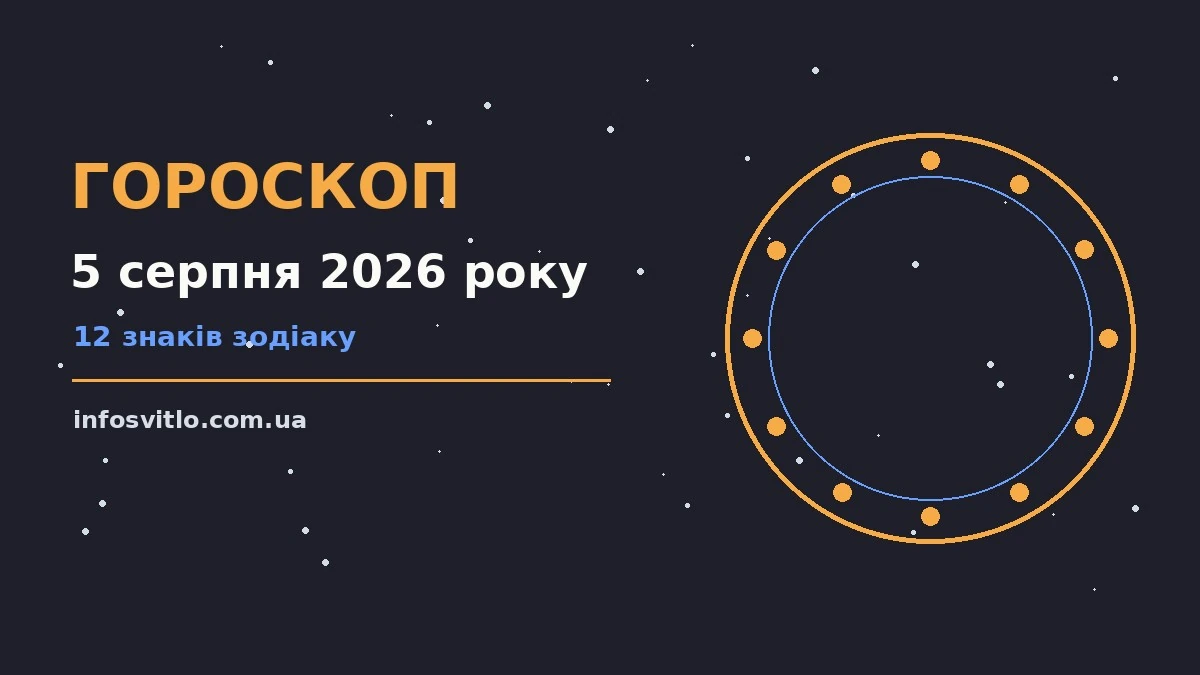 Гороскоп на 5 серпня 2026 року: що підготували зорі для спокійних і точних рішень