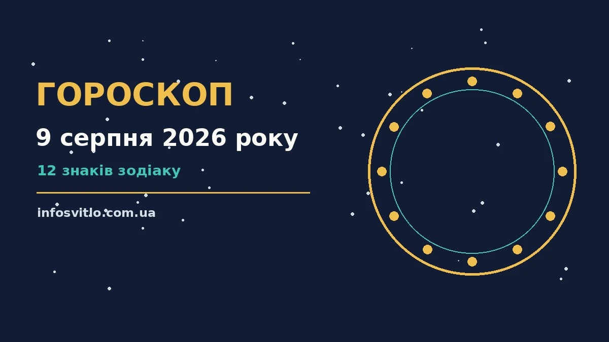 Гороскоп на 9 серпня 2026 року: що підготували зорі для спокійних і точних рішень