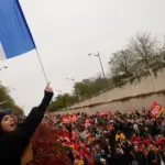 Сутички з поліцією під час протестів у Франції 24 жовтня 2026 року